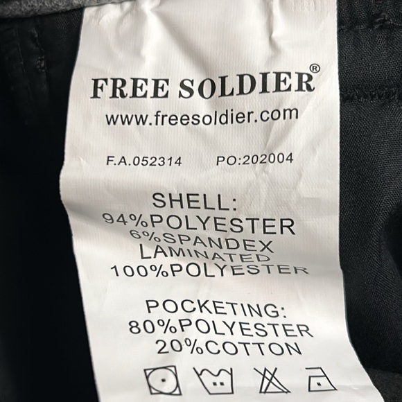 "NWT" Free Soldier Outdoor Softshell Hiking Tactical Black Pants- Size 26 - Picture 13 of 14